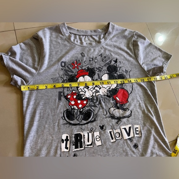 True love Disney tshirt women teen XL 11/13 short sleeve True Love Mickey Minnie - Picture 7 of 10